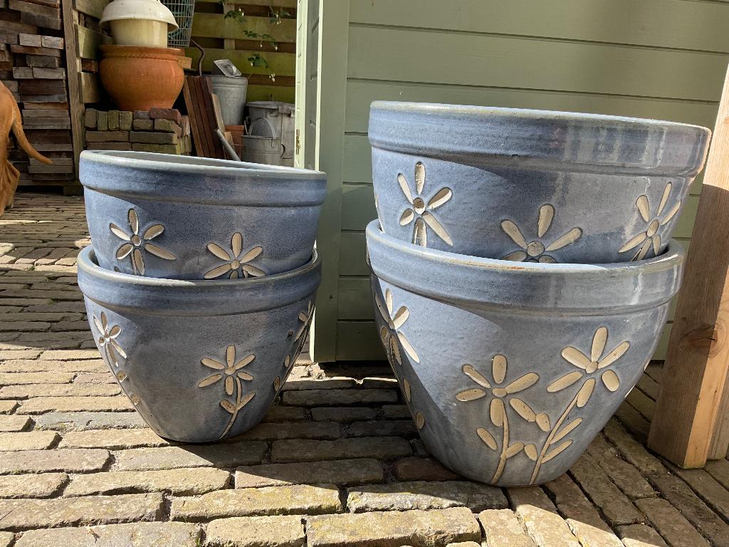 2X H 33 doorsnee 37, 2X H 27/ 30cm, Ophalen, Steen, Minder dan 30 cm, Rond