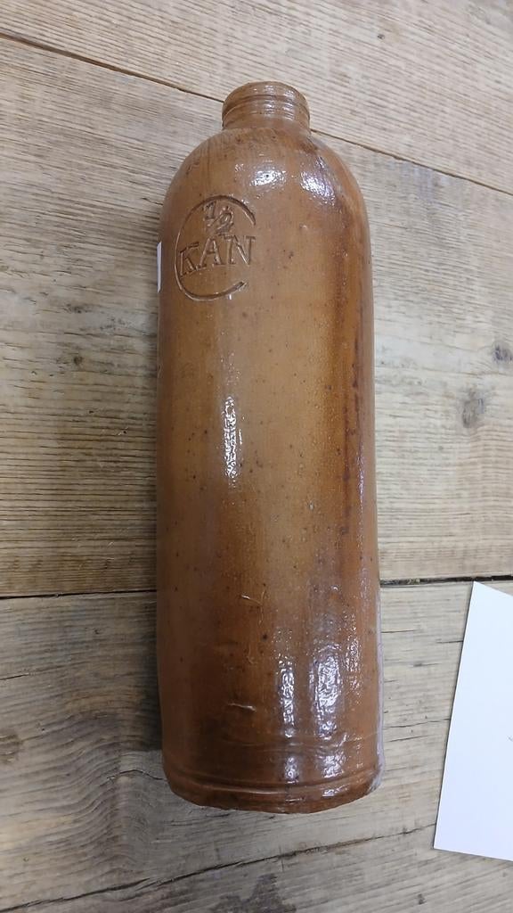 Oude aardewerken fles met oor, Ophalen of Verzenden