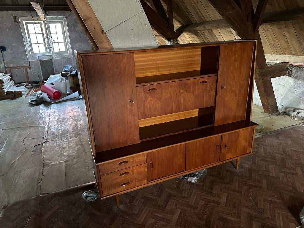 Vintage Teak Wandmeubel / Boekenkast Jaren '60, Ophalen of Verzenden, Gebruikt