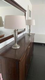 2 Tinnen Tafel Schemerlampen, Huis en Inrichting, Lampen | Tafellampen, Ophalen, Zo goed als nieuw, Minder dan 50 cm