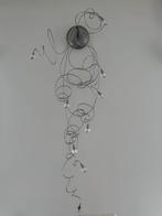 Hanglamp met spiraalvormige draden en glazen bolletjes, Ophalen, Gebruikt, Metaal, 75 cm of meer