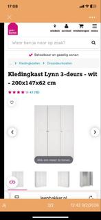 Nieuwe Kledingkast Lynn 3-deurs wit - 200x147x62 cm, 100 tot 150 cm, 200 cm of meer, Nieuw, Ophalen of Verzenden
