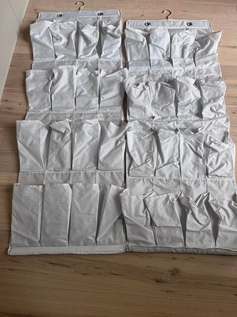 IKEA - 4x schoenen opbergzak hangend, grijs en wit, Ophalen of Verzenden, Gebruikt