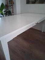 Mooie wit brocante eettafel., Ophalen, Rechthoekig, 50 tot 100 cm