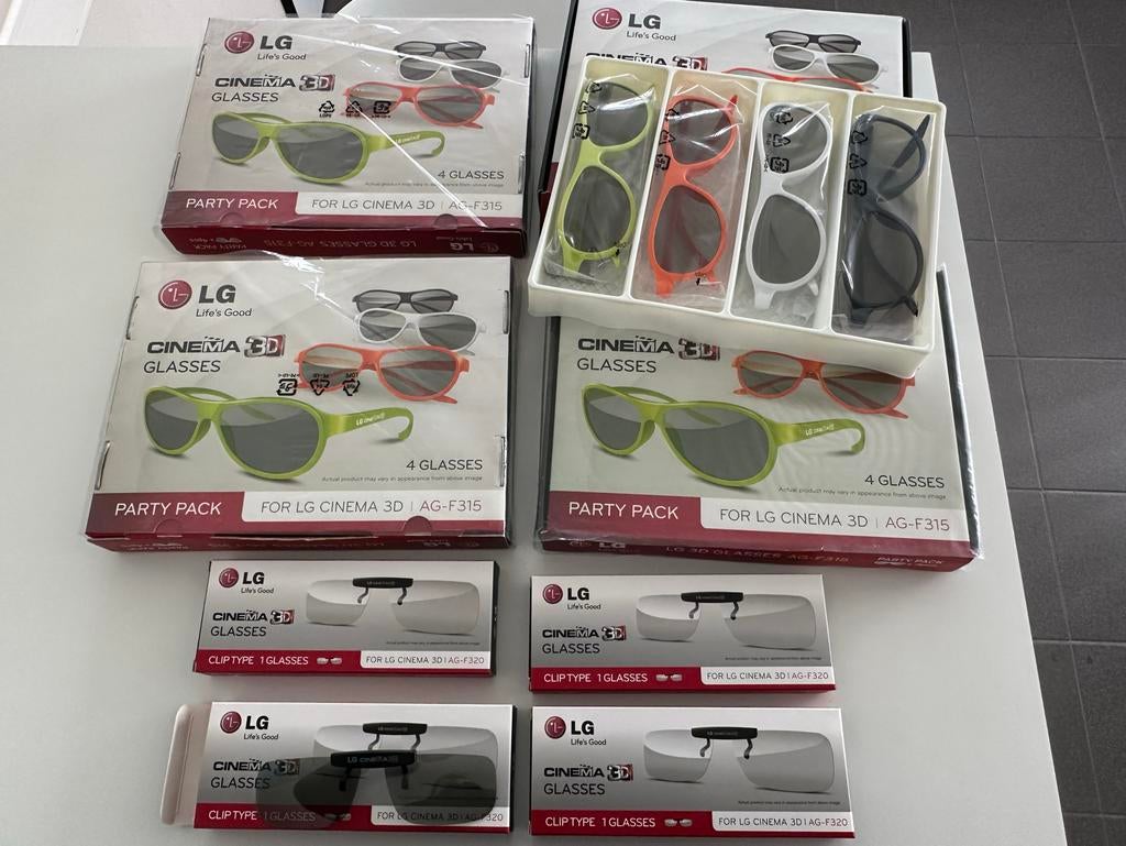 Nieuwe LG Cinema 3D Brillen Party Pack en Clip-on Brillen, Audio, Tv en Foto, Televisie-accessoires, Nieuw, Ophalen of Verzenden
