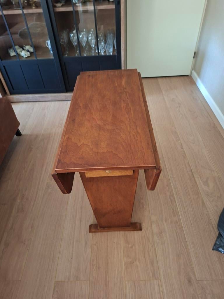 Vintage inklapbare houten tafel - compact en stijlvol, Ophalen of Verzenden, Gebruikt