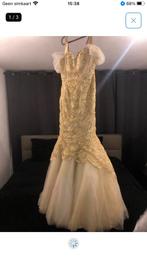 Gala jurk , gouden kleur S/M, Kleding | Dames, Ophalen of Verzenden, Zo goed als nieuw, Galajurk
