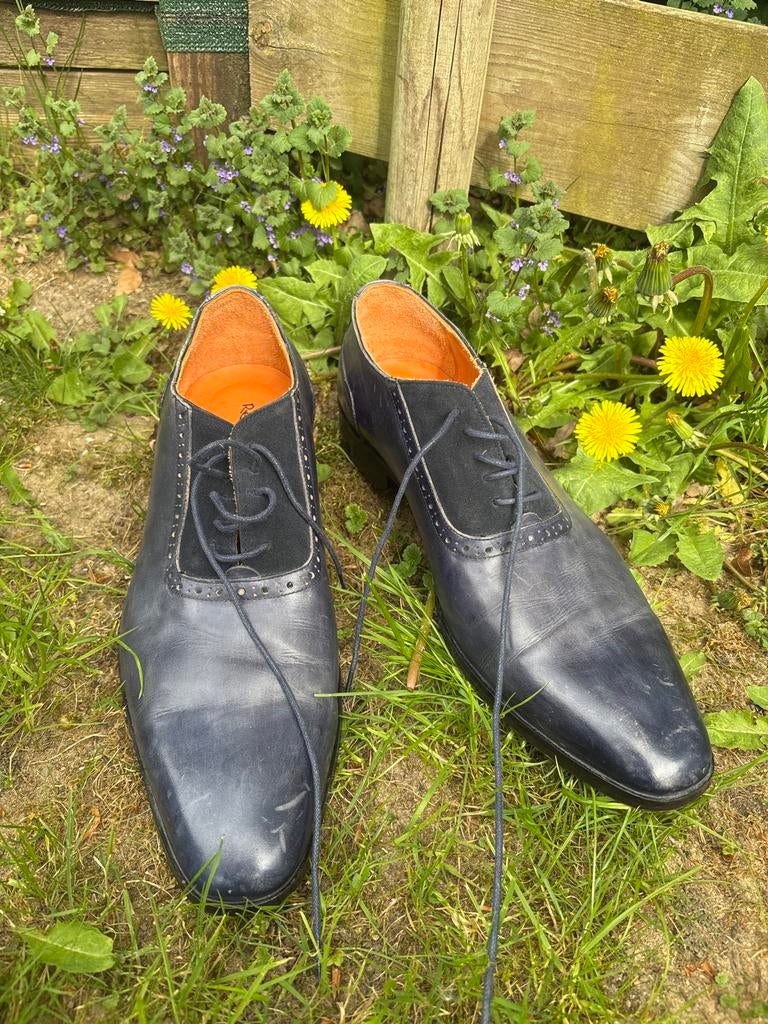 NIEUW Nette Reinhard Frans Schoenen - Brushed Blauw, Maat 47, Kleding | Heren, Schoenen, Blauw, Nieuw, Ophalen of Verzenden, Veterschoenen