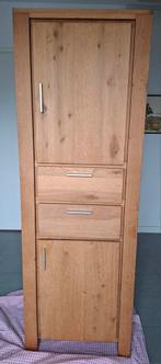 Massief eiken blank gelakte kast., Ophalen, Met deur(en), Eikenhout, 50 tot 100 cm