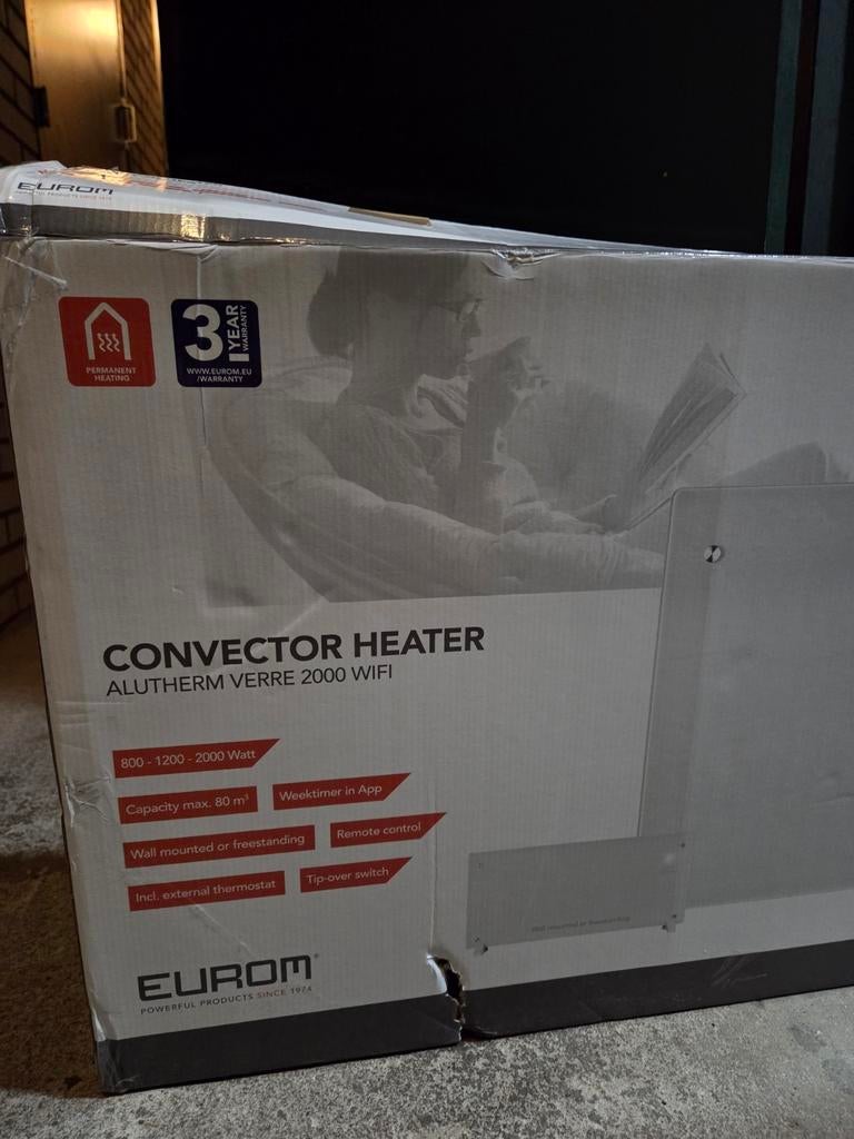 Elektrische kachel Eurom Alutherm Verre, Huis en Inrichting, Kachels, Ophalen, Zo goed als nieuw, Elektrisch, Overige soorten