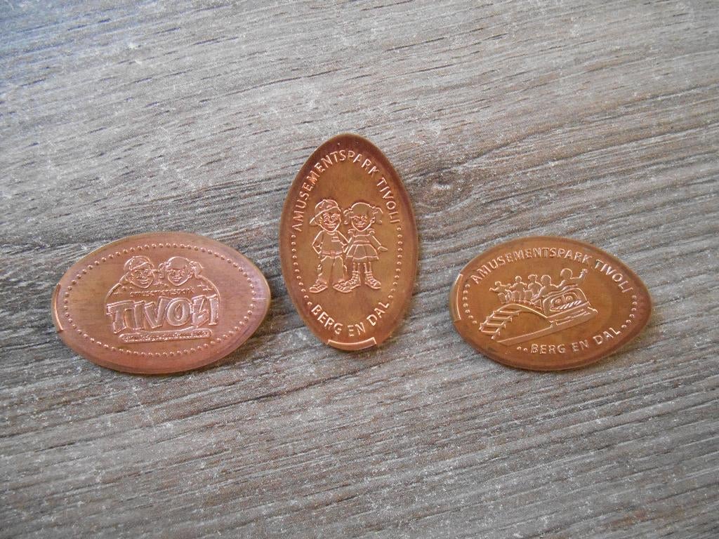 Pressed pennies souvenir Amusementspark Tivoli Berg en Dal, Postzegels en Munten, Penningen en Medailles, Ophalen of Verzenden