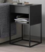 2x IKEA VIKHAMMER Nachtkastje Zwart - Zo goed als nieuw, Huis en Inrichting, Ophalen, Overige materialen, Minder dan 45 cm, 55 tot 70 cm