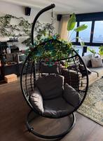 Hangstoel met kussens - weinig gebruikt!, Huis en Inrichting, Stoelen, Ophalen, Zwart, Zo goed als nieuw, Stof