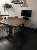Industrielle eettafel van werkbank 200 cm/gietijze/vintage, Ophalen, 200 cm of meer, 50 tot 100 cm, Zo goed als nieuw