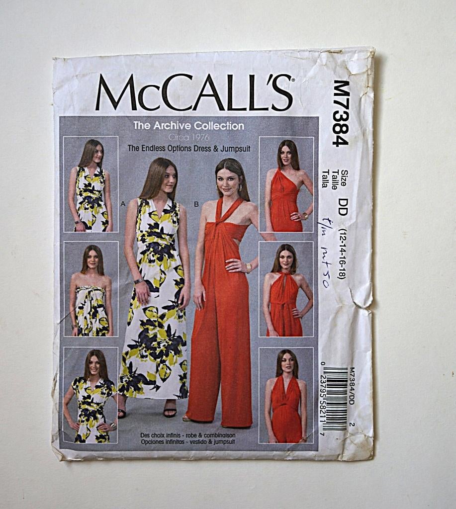 vintage McCall's 7384 naaipatroon voor jurk of jumpsuit, Overige merken, Overige typen, Vrouw, Ophalen of Verzenden