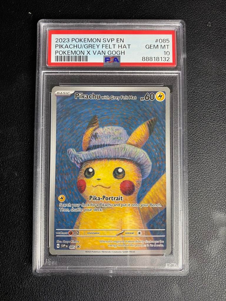 Pikachu With Grey Fet Hat Van Gogh PSA 10, Hobby en Vrije tijd, Verzamelkaartspellen | Pokémon, Ophalen of Verzenden, Zo goed als nieuw