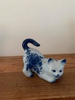 Heinen Delftsblauwe poes spaarpot, Ophalen of Verzenden, Zo goed als nieuw, Steen, Aardewerk of Keramiek, Dier