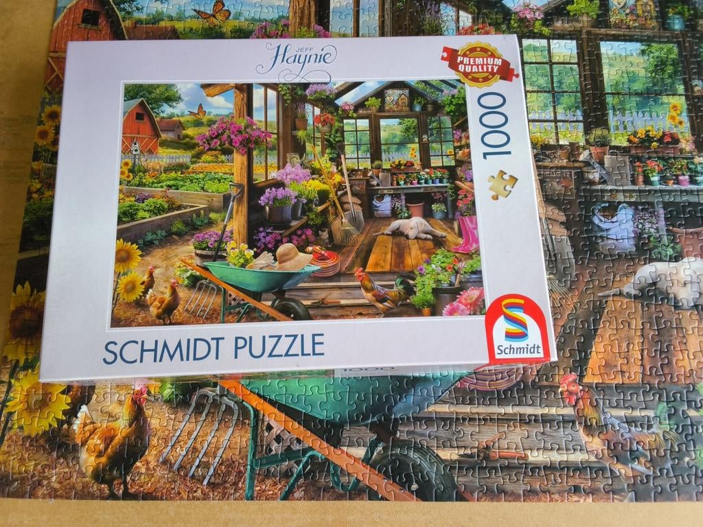 SCHMIDT Tuinhuis., Hobby en Vrije tijd, Denksport en Puzzels, Ophalen of Verzenden, 500 t/m 1500 stukjes, Zo goed als nieuw