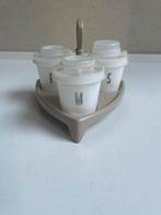 Vintage Tupperware Peper, Zout en Mosterdstel, Gebruikt, Tupperware, Wit, Overige typen