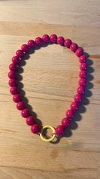 Kralenketting donkerroze, Sieraden, Tassen en Uiterlijk, Piercings, Ophalen of Verzenden, Zo goed als nieuw, Overige materialen