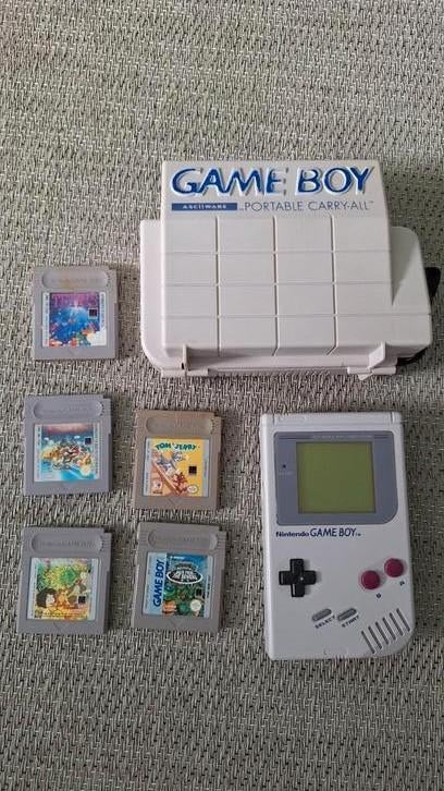 Nintendo Gameboy met 5 spellen en case, Ophalen of Verzenden, Zo goed als nieuw, Game Boy Classic, Met beschermhoes of tas