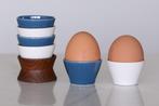 ✅ Set EIERDOPPEN blauw wit keramiek SEVENTIES retro ca 1970, Keramiek, Overige typen, Ophalen of Verzenden, Zo goed als nieuw