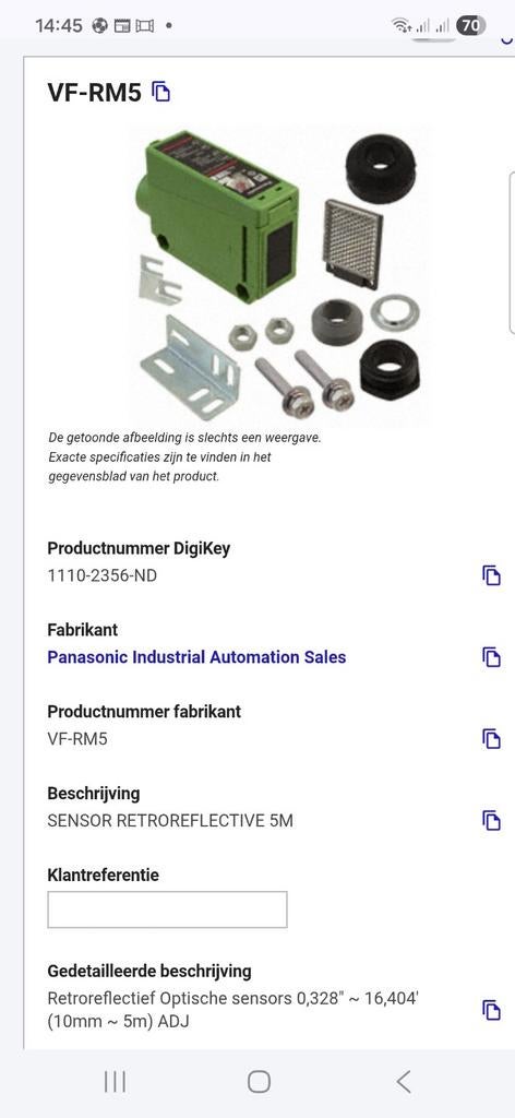 Sunx fotocel schakelaar VF-RM5-3, Hobby en Vrije tijd, Elektronica-componenten, Ophalen of Verzenden, Nieuw
