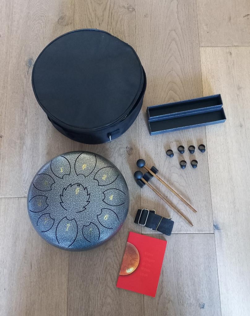 Steel tongue drum 10" (21) betoverend geluid!, Ophalen of Verzenden, Zo goed als nieuw, Melodische percussie