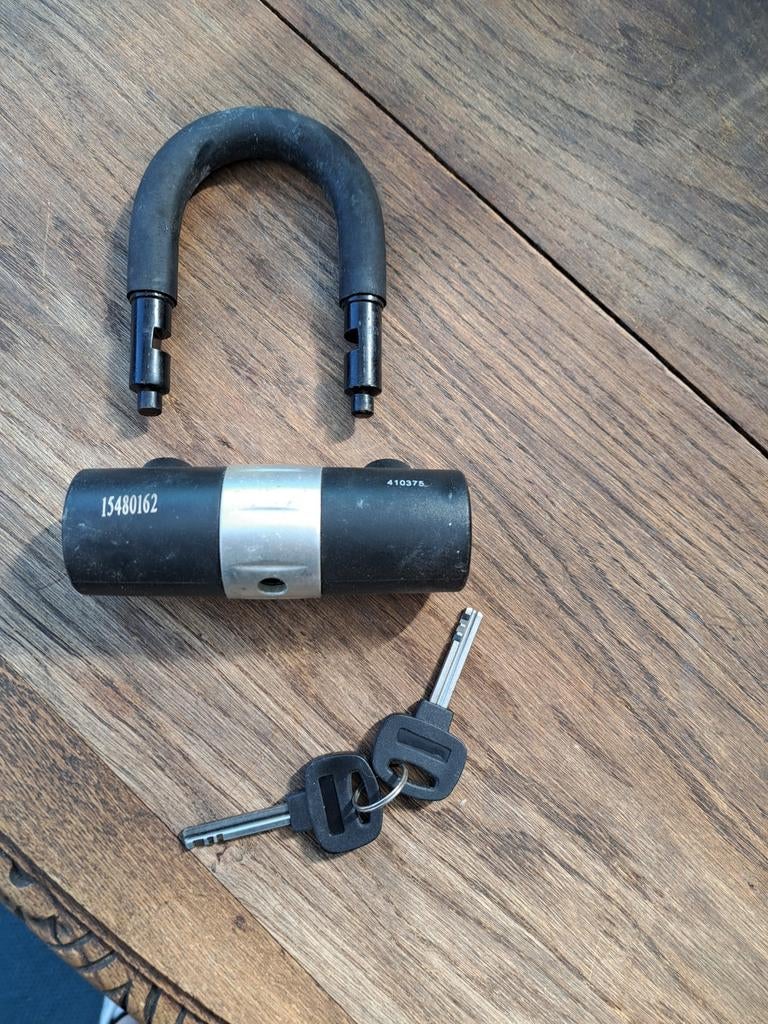 Zwaar kettingslot met beugelslot en sleutels, Ophalen of Verzenden, Gebruikt