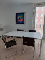 Leolux eettafel  met 4 stoelen, Ophalen, Bruin, Design, Leer