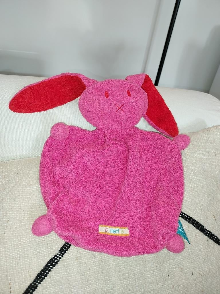 Lief lifestyle konijn roze rood knuffeldoekje, Ophalen of Verzenden, Gebruikt, Konijn
