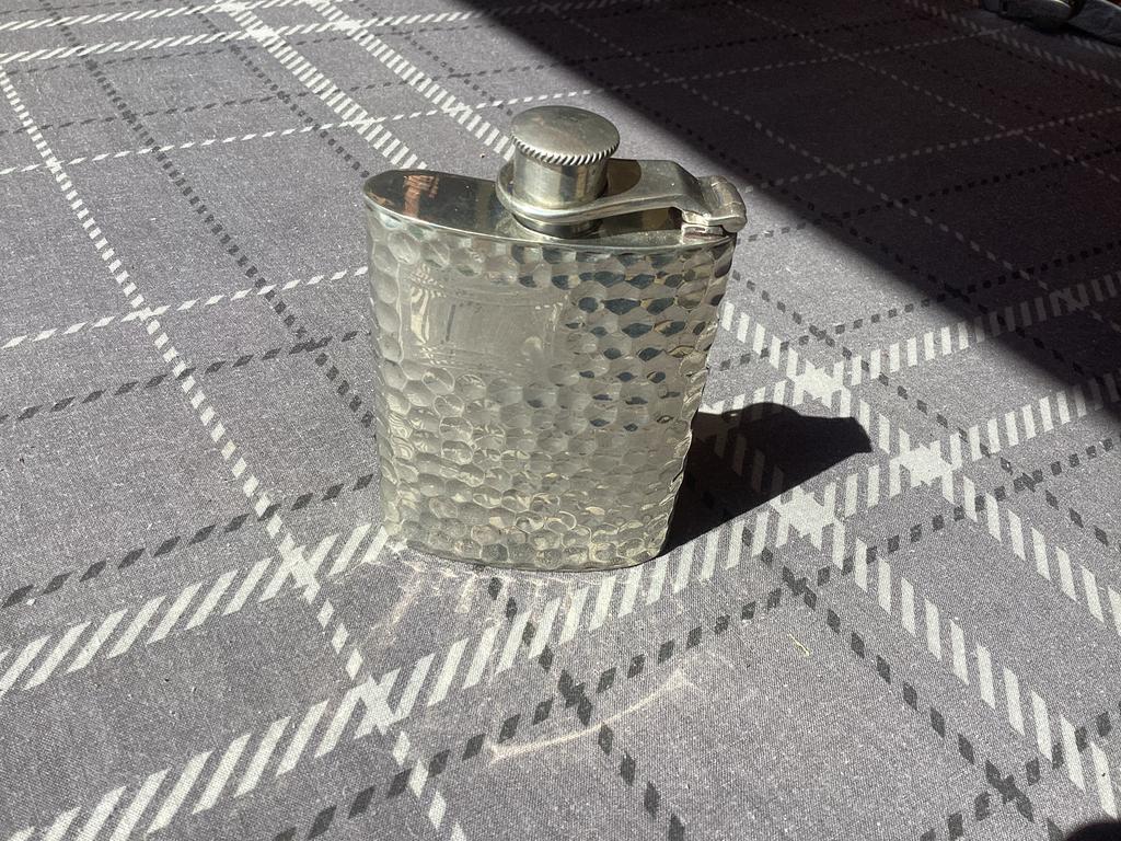 Engelse heupfles platvink heupfles, Ophalen of Verzenden, Gebruikt