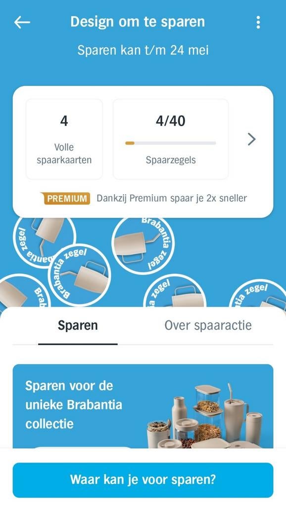 4 volle spaarkaarten Brabantia Albert Heijn, Ophalen of Verzenden, Winkel, Super of Benzinepomp, Volle spaarkaart