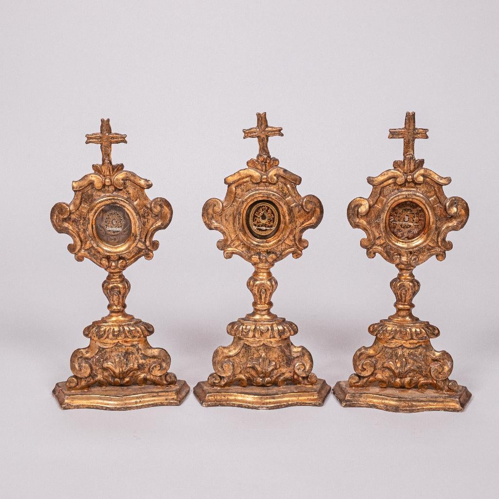 3 reliekhouders, 18e-eeuw, Ophalen of Verzenden