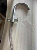 Zilverkleurige kraan met twee aansluitslangen, Ophalen, Nieuw, Rvs, Kraan