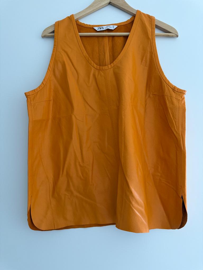 Leren dames top Maat L, Kleding | Dames, Tops, Maat 38/40 (M), Verzenden, Zara, Nieuw