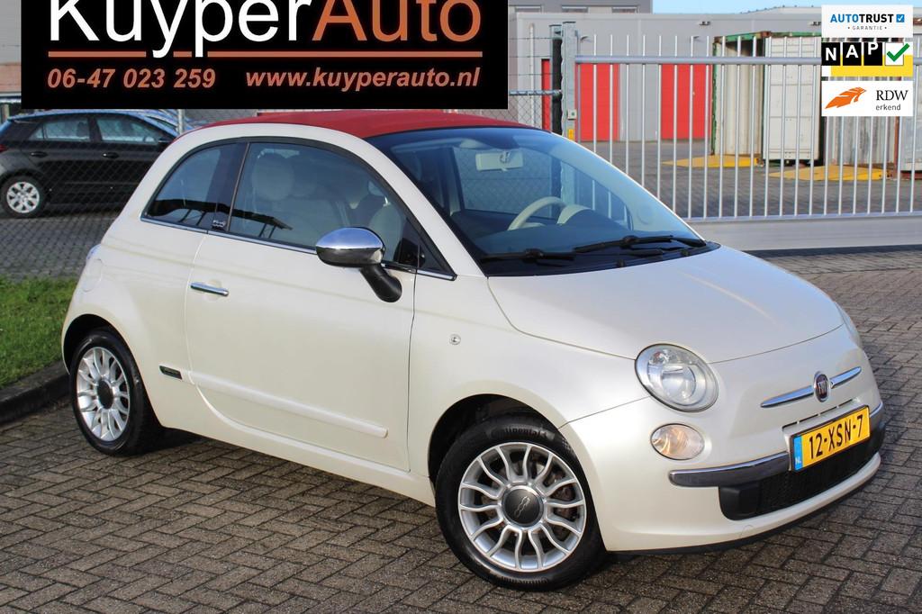 Fiat 500 C 0.9 TwinAir Lounge cabrio parelmoer ,,nap,, lage, Auto's, Euro 5, 86 pk, Gebruikt, 31 €/maand