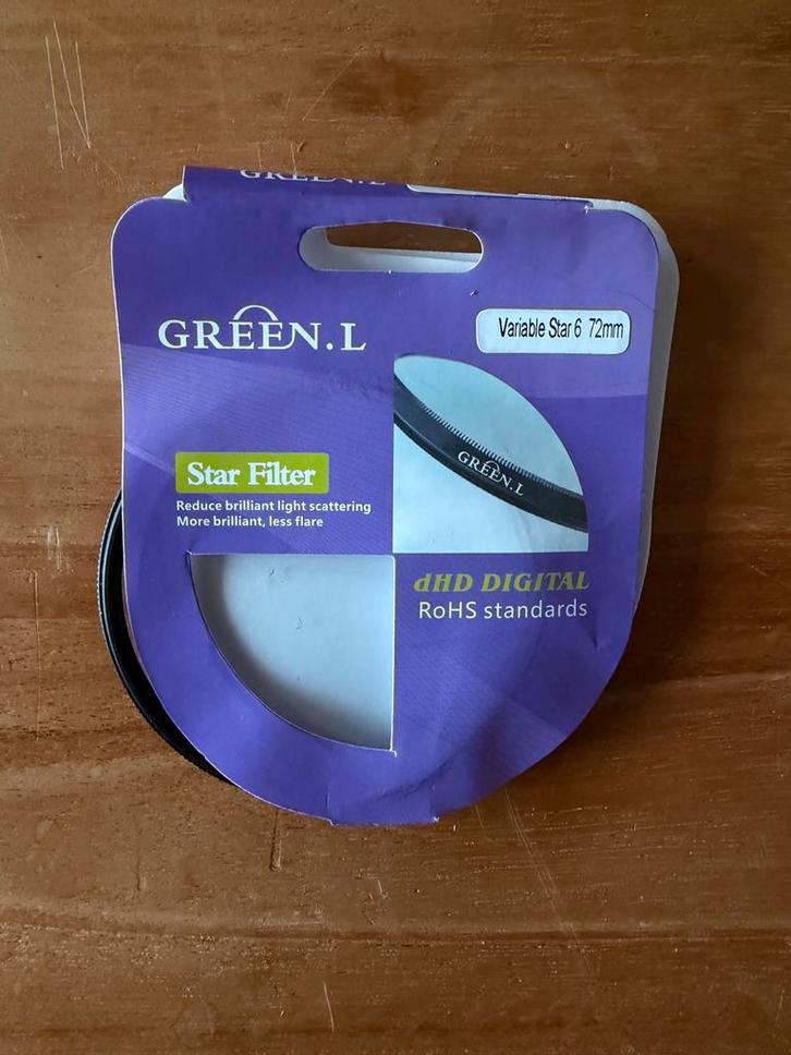 Green L Star Filter 72mm 6-sterren filter, Audio, Tv en Foto, Fotografie | Filters, Nieuw, Overige typen, 70 tot 80 mm, Overige merken
