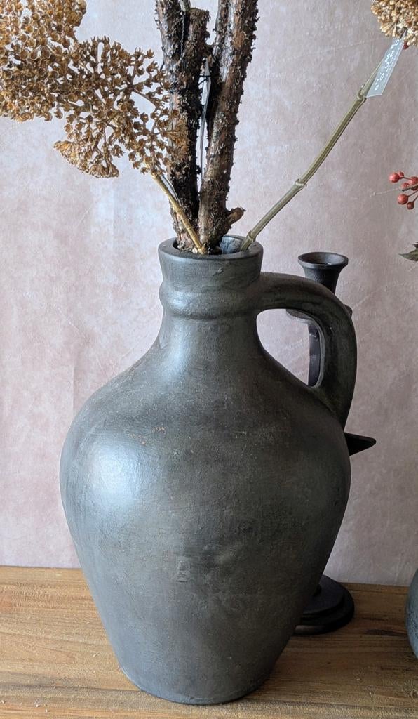 Antraciet grote kruik, Huis en Inrichting, Woonaccessoires | Vazen, Steen, Overige kleuren, Nieuw, Ophalen of Verzenden