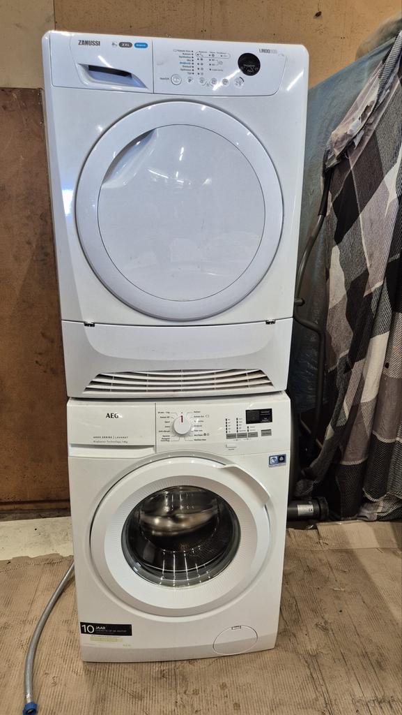 Zanussi droger en AEG wasmachine (2019), 6 tot 8 kg, Ophalen, Gebruikt, 85 tot 90 cm