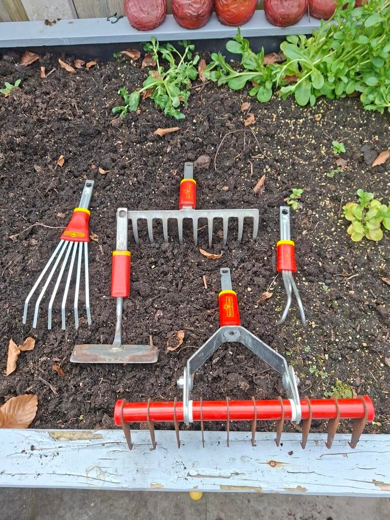 Wolf Garten Tuingereedschap Set - 5 Stuks, Ophalen of Verzenden, Gebruikt, Hark, Wolf Garten