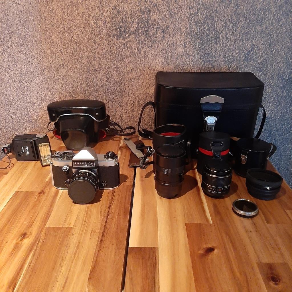 Praktica Super TL analoge camera set, Ophalen of Verzenden, Spiegelreflex, Overige Merken