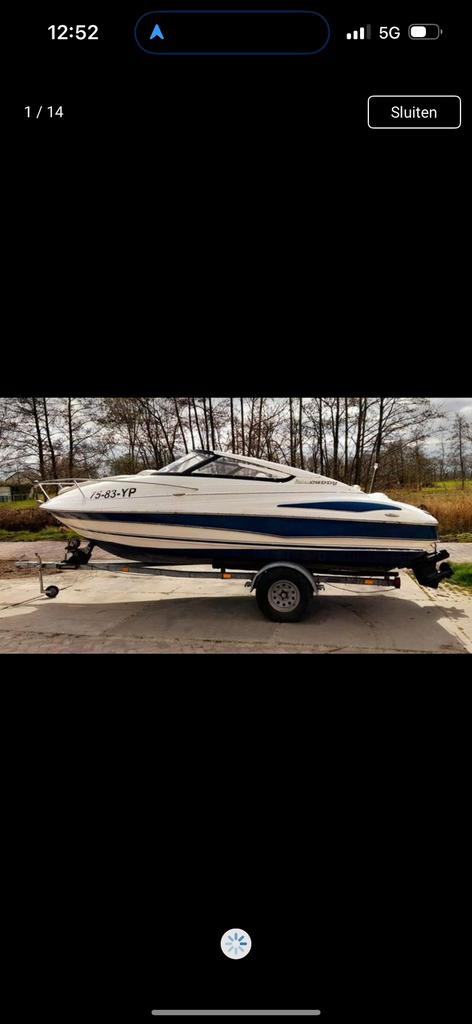 Leuke speedboot te koop, Watersport en Boten, Speedboten, Ophalen, Binnenboordmotor, 6 meter of meer, Zo goed als nieuw