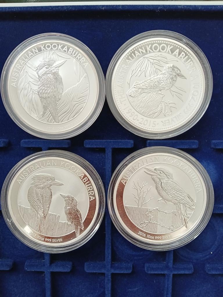 Zilveren Kookaburra 10 Oz munten va 825,-eu, Ophalen of Verzenden, Zilver