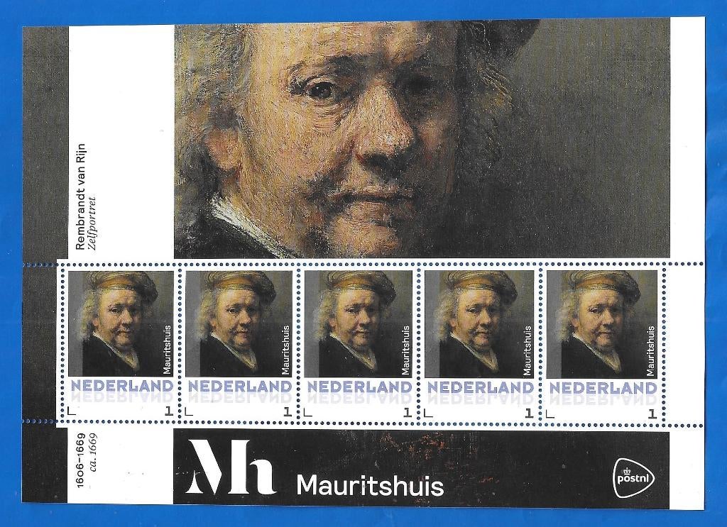 Pers Postzegelvel Mauritshuis - Zelfportret - 2014, Verzenden, Na 1940, Postfris