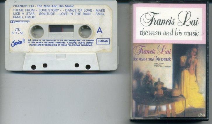 Francis Lai – The Man And His Music 12 nrs cassette ZGAN, Cd's en Dvd's, Cassettebandjes, Zo goed als nieuw, Origineel, Filmmuziek en Soundtracks