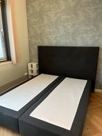 Boxspring bed 160x200 - Comfortabel en stijlvol, Ophalen, Gebruikt, Zwart, Tweepersoons