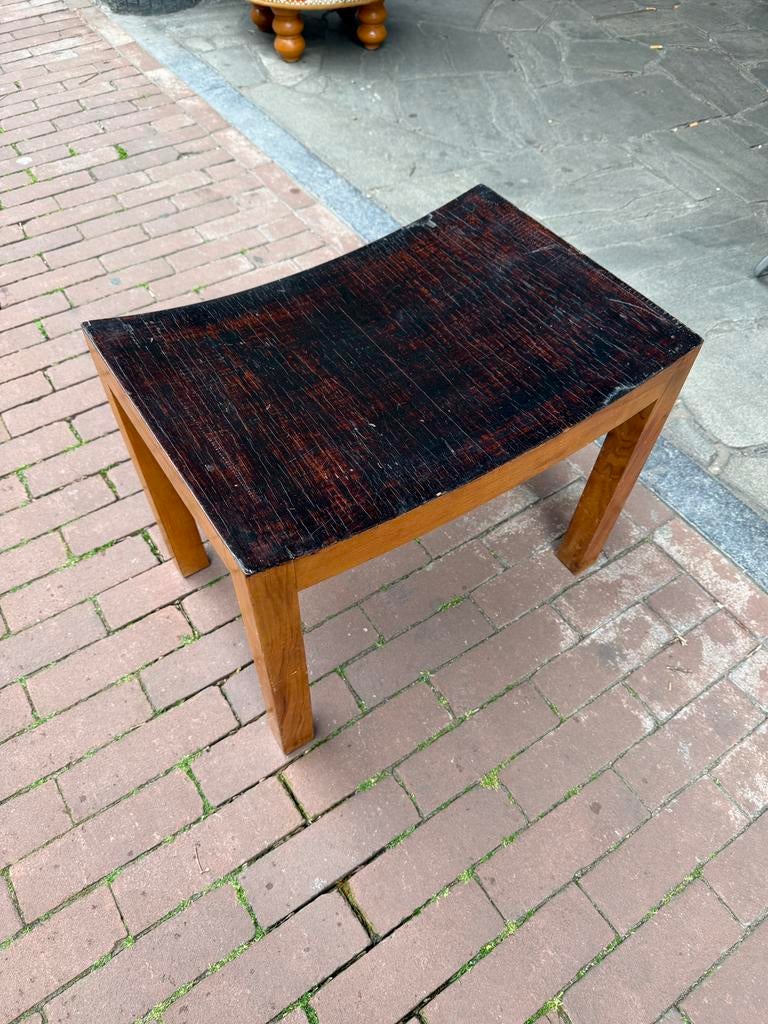 Vintage, antieke voetenbank, houten kruk, Ophalen, Gebruikt, -, -