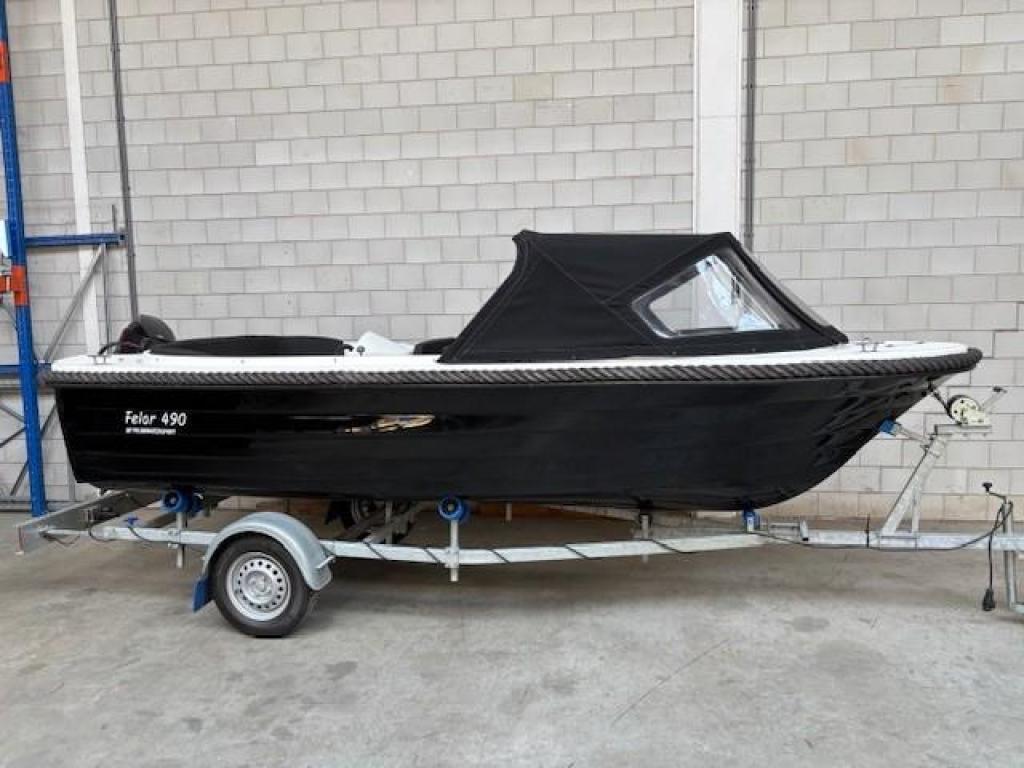 Felor 490 met Tohatsu 15pk injectie 2024, Zo goed als nieuw, Polyester, 3 tot 6 meter
