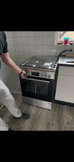 Bosch gasfornuis met oven - RVS, Ophalen, Gebruikt, 60 cm of meer, Grill